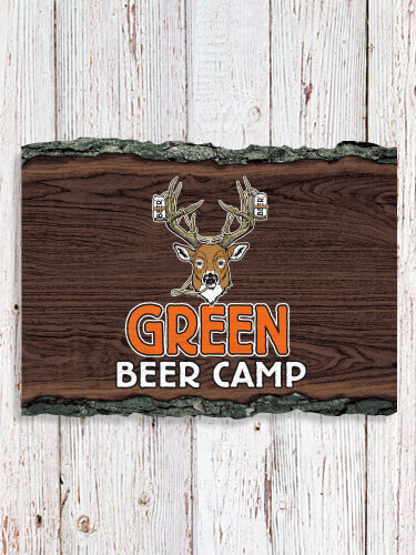 Beer Camp NA Faux Sliced Log Plaque