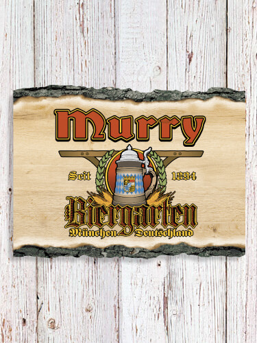 Biergarten NA Faux Sliced Log Plaque