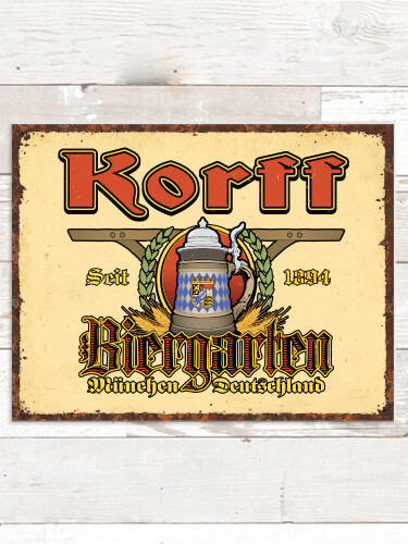 Biergarten NA Tin Sign 16 x 12.5