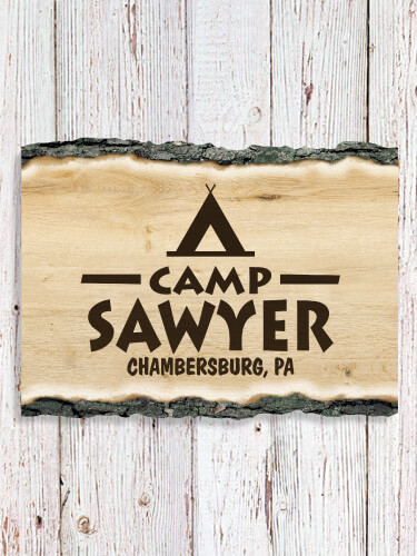 Camp NA Faux Sliced Log Plaque