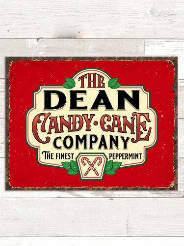 Candy Cane Company NA Tin Sign 16 x 12.5