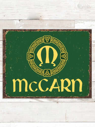 Celtic Wreath Monogram NA Tin Sign 16 x 12.5