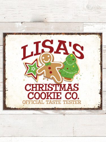 Christmas Cookie Tester NA Tin Sign 16 x 12.5