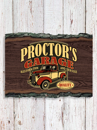 Classic Garage NA Faux Sliced Log Plaque