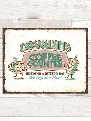 Coffee Counter NA Tin Sign 16 x 12.5