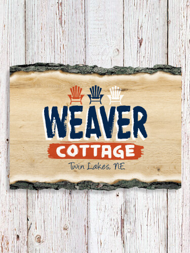 Cottage NA Faux Sliced Log Plaque