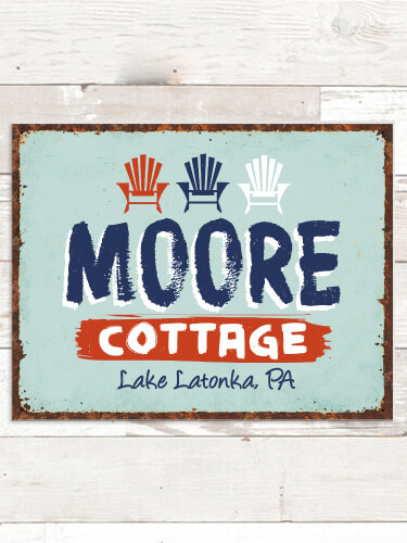 Cottage NA Tin Sign 16 x 12.5