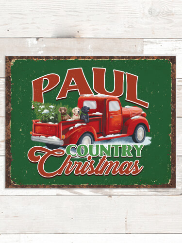 Country Christmas NA Tin Sign 16 x 12.5