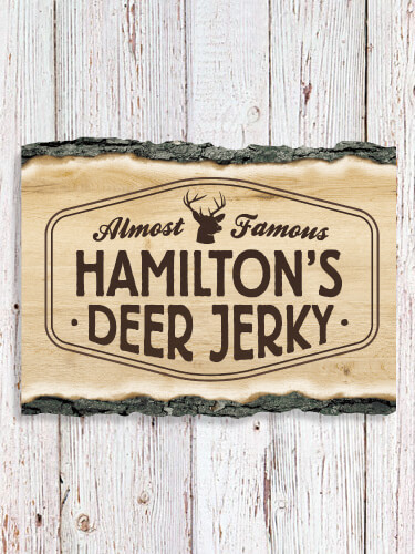 Deer Jerky NA Faux Sliced Log Plaque