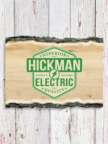 Electric NA Faux Sliced Log Plaque