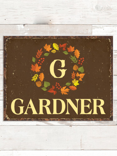 Fall Monogram NA Tin Sign 16 x 12.5