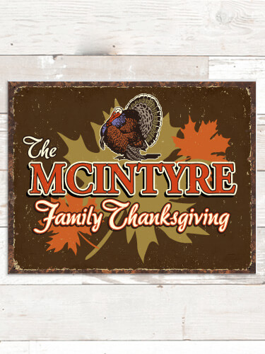 Family Thanksgiving NA Tin Sign 16 x 12.5