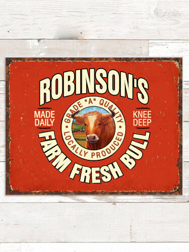 Farm Fresh Bull NA Tin Sign 16 x 12.5