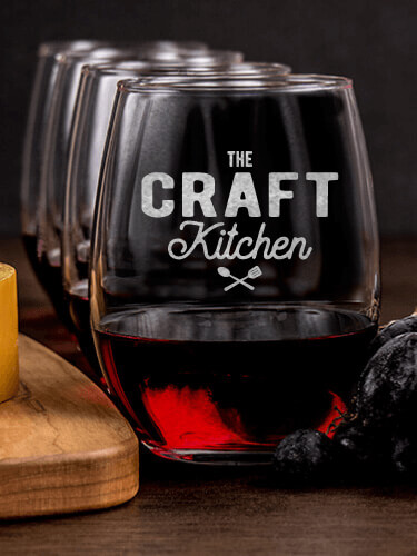 Farmhouse Kitchen NA 1 Cheese Board 4 Wine Glass Gift Set - Engraved