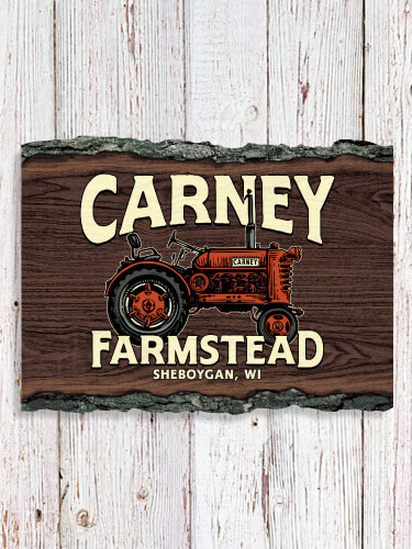 Farmstead NA Faux Sliced Log Plaque