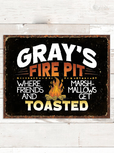 Fire Pit NA Tin Sign 16 x 12.5