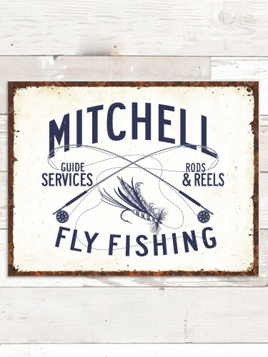 Fly Fishing Guide NA Tin Sign 16 x 12.5