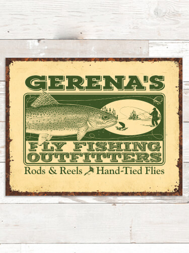 Fly Fishing NA Tin Sign 16 x 12.5