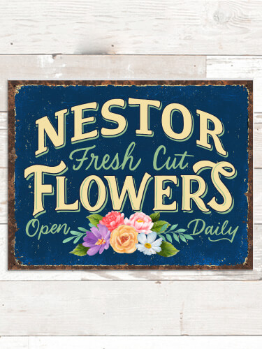 Fresh Cut Flowers NA Tin Sign 16 x 12.5