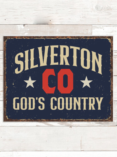 God's Country NA Tin Sign 16 x 12.5
