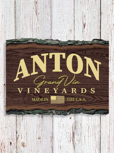 Grand Vineyards NA Faux Sliced Log Plaque