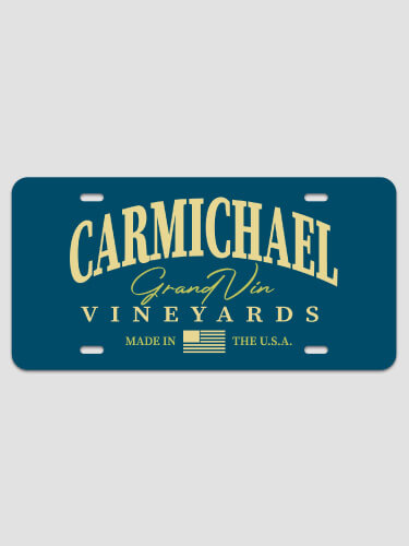 Grand Vineyards NA License Plate