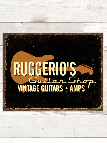 Guitar Shop NA Tin Sign 16 x 12.5