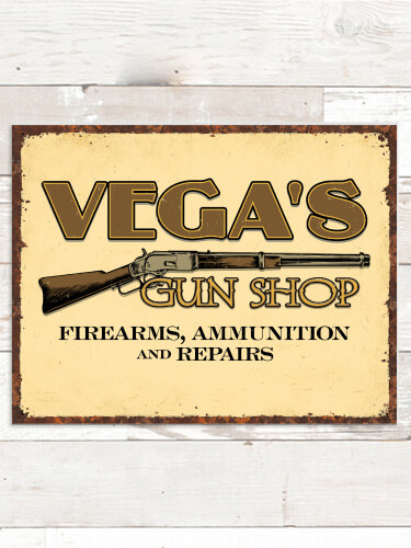 Gun Shop NA Tin Sign 16 x 12.5