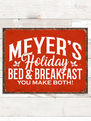 Holiday Bed And Breakfast NA Tin Sign 16 x 12.5
