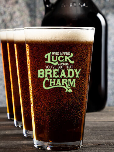 Irish Charm NA 1 Color Printed Growler 4 Color Pint Glass Gift Set