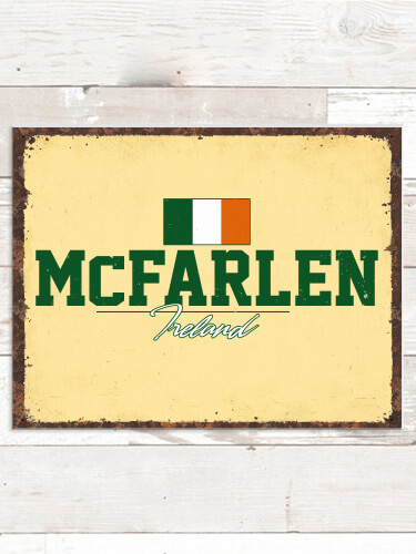 Irish Flag NA Tin Sign 16 x 12.5