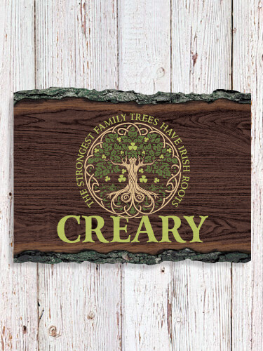 Irish Roots NA Faux Sliced Log Plaque
