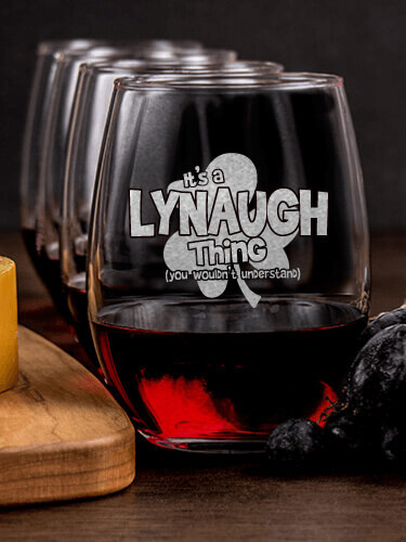 Irish Thing NA 1 Cheese Board 4 Wine Glass Gift Set - Engraved