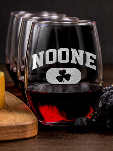 Irish Varsity NA 1 Cheese Board 4 Wine Glass Gift Set - Engraved