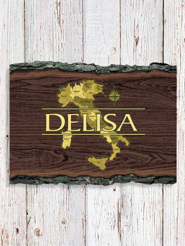 Italian Heritage NA Faux Sliced Log Plaque