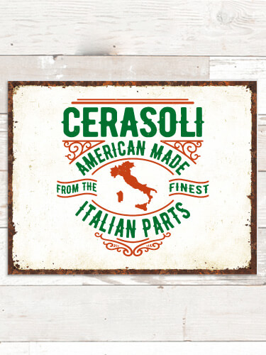 Italian Parts NA Tin Sign 16 x 12.5