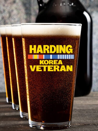 Korea Veteran NA 1 Color Printed Growler 4 Color Pint Glass Gift Set