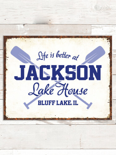 Lake House NA Tin Sign 16 x 12.5