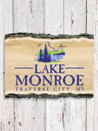 Lake NA Faux Sliced Log Plaque