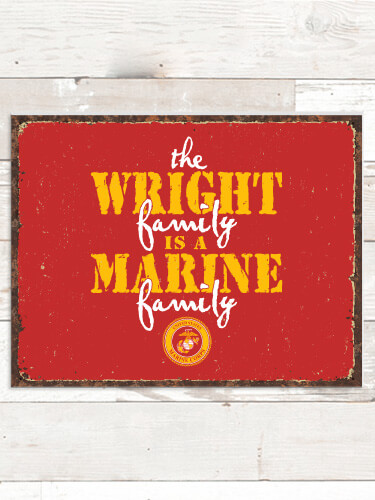 Marine Family NA Tin Sign 16 x 12.5