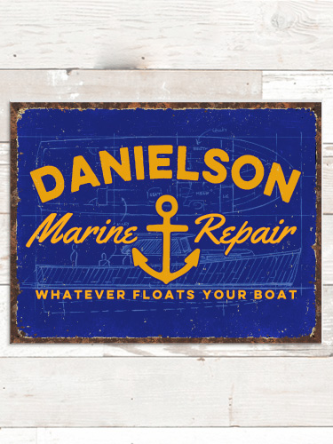 Marine Repair NA Tin Sign 16 x 12.5