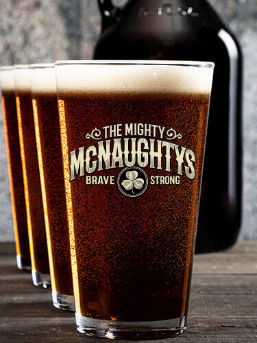 Mighty NA 1 Color Printed Growler 4 Color Pint Glass Gift Set