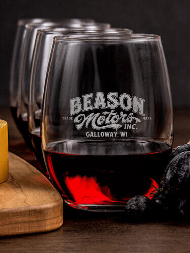 Motors NA 1 Cheese Board 4 Wine Glass Gift Set - Engraved