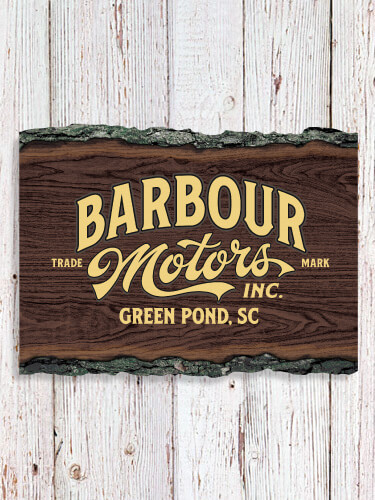 Motors NA Faux Sliced Log Plaque