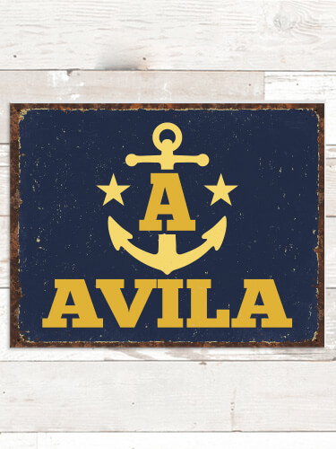 Nautical Monogram NA Tin Sign 16 x 12.5