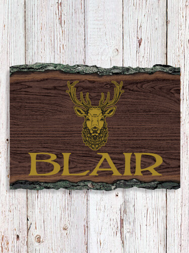 Old Stag NA Faux Sliced Log Plaque