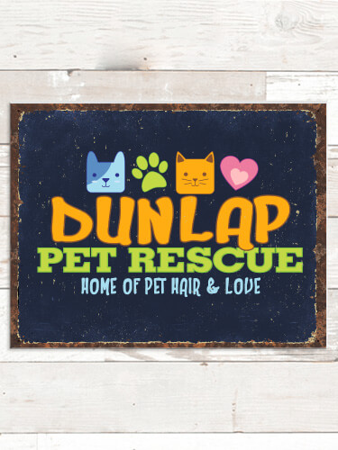 Pet Rescue NA Tin Sign 16 x 12.5