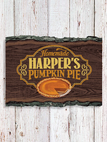 Pumpkin Pie NA Faux Sliced Log Plaque