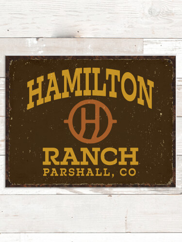 Ranch Monogram NA Tin Sign 16 x 12.5