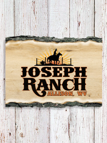 Ranch NA Faux Sliced Log Plaque